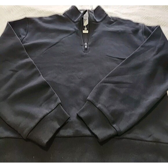 Alternative Sweater Size Medium Black Fleece Mock Neck Super Soft New - Picture 8 of 13